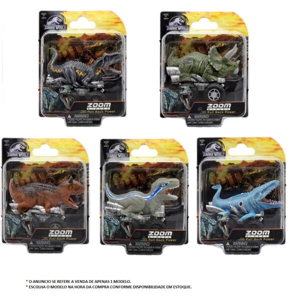 Jurassic World – Carrinho Zoom Dinossauro 7cm – Sunny 003024