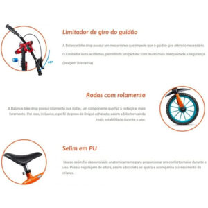 Bicicleta Infantil Equilíbrio Balance Nathor 12″ Rosa Feminina