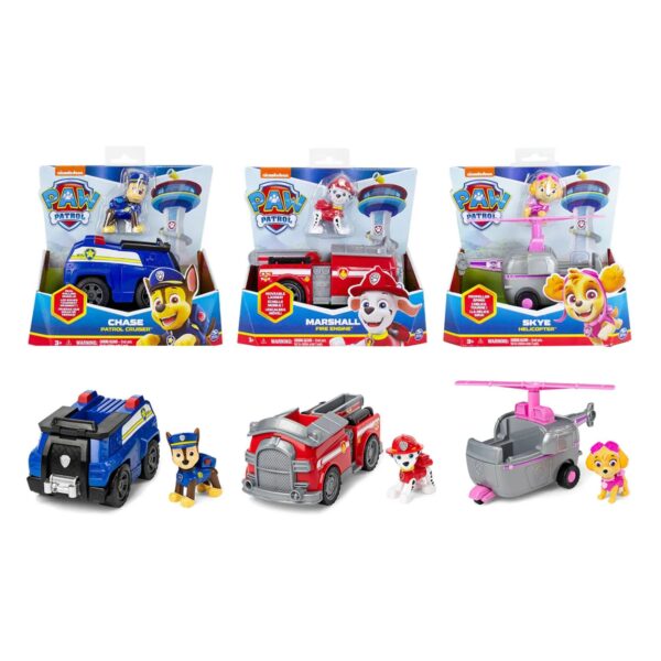 Kit 3 Veículos Carrinhos Chase, Marshall E Skye – Patrulha Canina