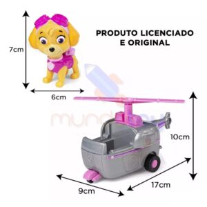 Kit 3 Veículos Carrinhos Chase, Marshall E Skye – Patrulha Canina
