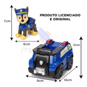 Kit 3 Veículos Carrinhos Chase, Marshall E Rocky – Patrulha Canina
