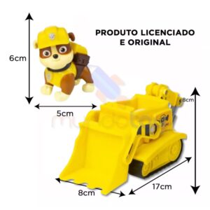 Kit 3 Veículos Carrinhos Rubble, Ryder E Rocky – Patrulha Canina