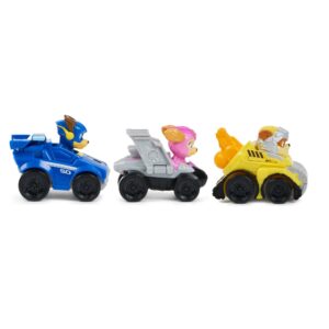 Kit 3 Carrinhos Chase, Skye e Rubble Filme – Patrulha Canina