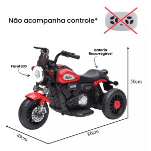 Mini Moto Elétrica Infantil Halei Bateria 6v Vermelho Zippy Toys
