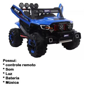 CE2331 Carro Elétrico Super Cross Com Controle 4×4 Azul 12v Zippy Toys