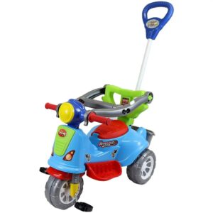 Triciclo Infantil De Pedal 2 Em 1 Motoca Avespa Colorido – Maral 3168