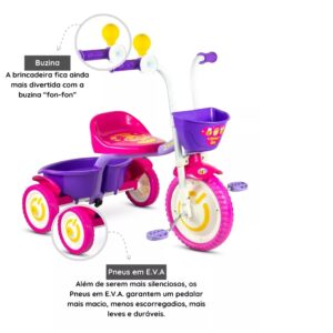 Triciclo Infantil Nathor De Alumínio Honey Bee