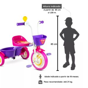 Triciclo Infantil Nathor De Alumínio Honey Bee