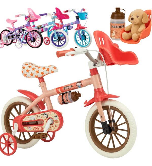 Bicicleta Infantil Aro 12 Com Rodinhas Personagens Nathor