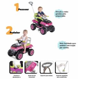 Quadriciclo De Passeio e Pedal Cross Up Rosa – Calesita 1063