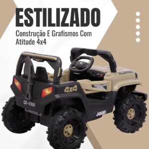 Carro Elétrico Infantil Jipe Off-road 12v Bege Zippy Toys