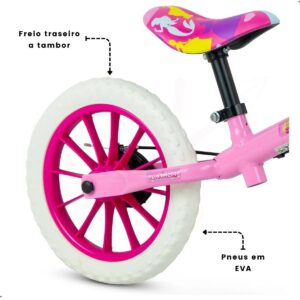 Bicicleta Infantil Equilíbrio Balance Nathor 12″ Princesas