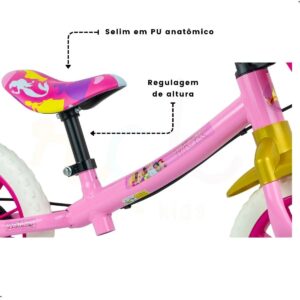 Bicicleta Infantil Equilíbrio Balance Nathor 12″ Princesas