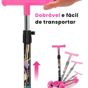 Patinete Infantil 3 Rodas Disney Princesas + Pelucia Skye