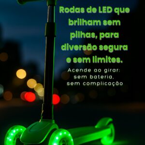 Patinete Infantil 3 Rodas Marvel Avengers – LED, Altura Ajustavel, 3+ Hulk