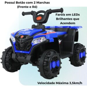 Quadriciclo Elétrico Infantil Atv 6v Zippy Toys Azul