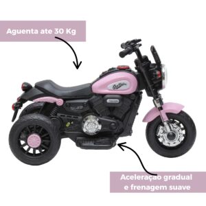 Mini Moto Elétrica Infantil Halei Bateria 6v Rosa Zippy Toys