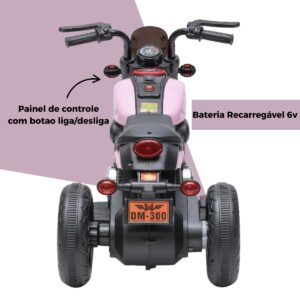 Mini Moto Elétrica Infantil Halei Bateria 6v Rosa Zippy Toys