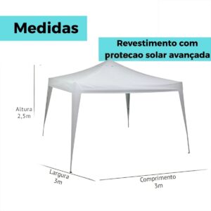 Tenda Gazebo Mor X-flex Oxford 3x3m Camping Branco