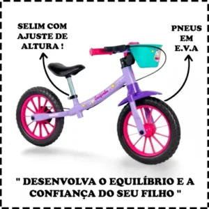 Bicicleta Infantil Equilíbrio Balance Nathor 12″ Cecizinha Mod 03