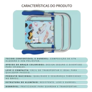 Cadeira Infantil em Alumínio Hot Wheels Belfix