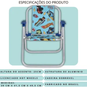 Cadeira Infantil em Alumínio Hot Wheels Belfix