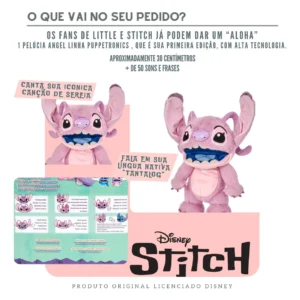Pelúcia Interativa (Fantoche) com 50 Sons Angel – Stitch Wow – Sunny
