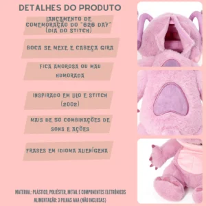 Pelúcia Interativa (Fantoche) com 50 Sons Angel – Stitch Wow – Sunny
