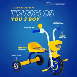 Triciclo Infantil Nathor De Alumínio You Boy 3