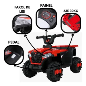 Quadriciclo Elétrico Infantil Atv 6v Zippy Toys Vermelho