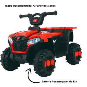 Quadriciclo Elétrico Infantil Atv 6v Zippy Toys Vermelho
