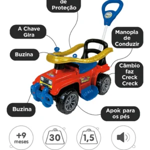Carrinho Infantil de Passeio com Empurrador Jip Jip Spider – Maral 2097
