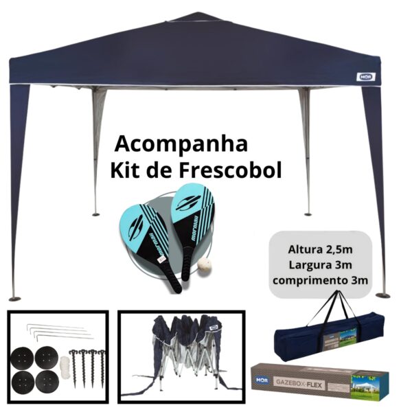 Tenda Gazebo Mor + Kit Frescobol