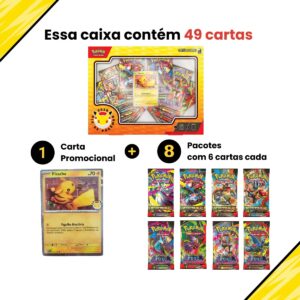 Coleção Dia De Pokemon 2026 Pack 8 Pacotes Booster +1 Carta