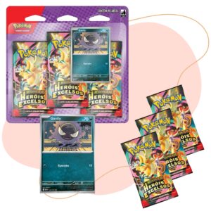 Pokemon Heróis Excelsos Mega Evolução 38 Cartas PACK ROXO + VERMELHO