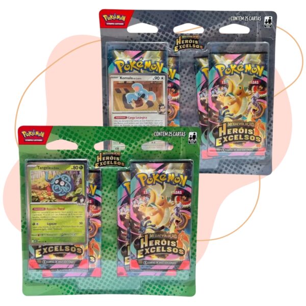Pokemon Heróis Excelsos Mega Evolução 50 Cartas PACK VERDE + CINZA