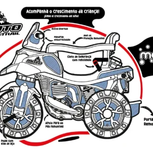 Andador Infantil Triciclo Moto Trail Maral Com Empurrador Laranja