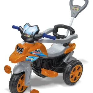 Andador Infantil Triciclo Moto Trail Maral Com Empurrador Laranja