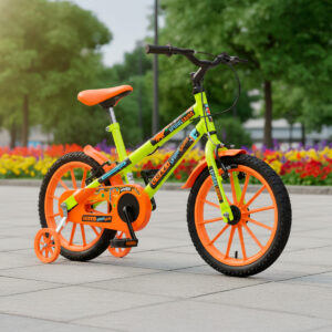 Bicicleta Infantil Aro 16 Colli Spinossauro Rodinha Lateral – Amarelo Neon