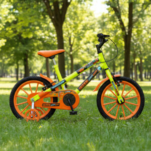Bicicleta Infantil Aro 16 Colli Spinossauro Rodinha Lateral – Amarelo Neon