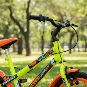 Bicicleta Infantil Aro 16 Colli Spinossauro Rodinha Lateral – Amarelo Neon
