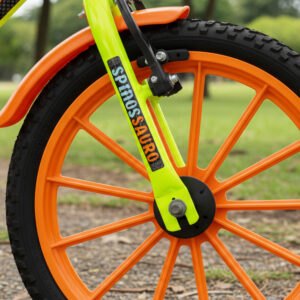 Bicicleta Infantil Aro 16 Colli Spinossauro Rodinha Lateral – Amarelo Neon