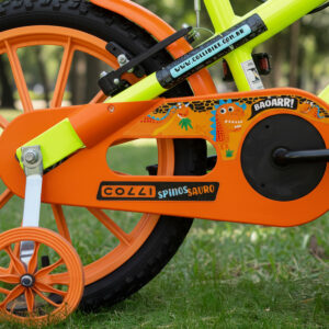 Bicicleta Infantil Aro 16 Colli Spinossauro Rodinha Lateral – Amarelo Neon