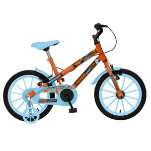 Bicicleta Infantil Aro 16 Colli Spinossauro Rodinha Lateral – Laranja Neon