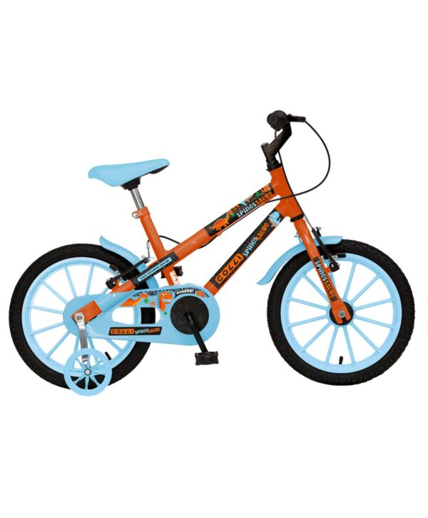 Bicicleta Infantil Aro 16 Colli Spinossauro Rodinha Lateral – Laranja Neon