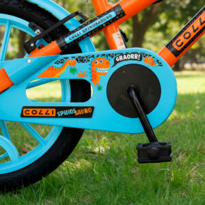 Bicicleta Infantil Aro 16 Colli Spinossauro Rodinha Lateral – Laranja Neon