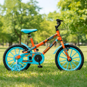 Bicicleta Infantil Aro 16 Colli Spinossauro Rodinha Lateral – Laranja Neon