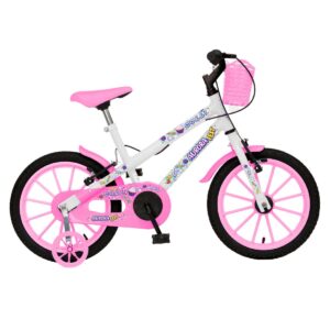 Bicicleta Infantil Aro 16 Colli Aurora Rodinhas E Cestinhas – Branco