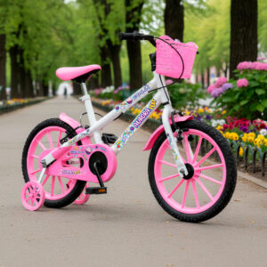 Bicicleta Infantil Aro 16 Colli Aurora Rodinhas E Cestinhas – Branco
