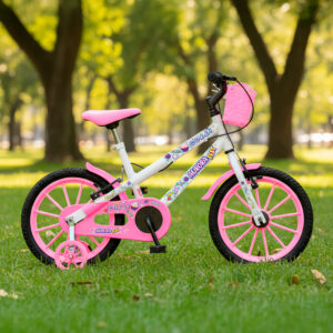 Bicicleta Infantil Aro 16 Colli Aurora Rodinhas E Cestinhas – Branco